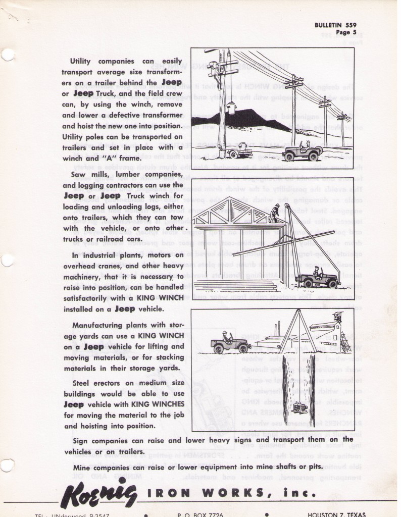 Koenig Uses of King Winches Jeep Willys World